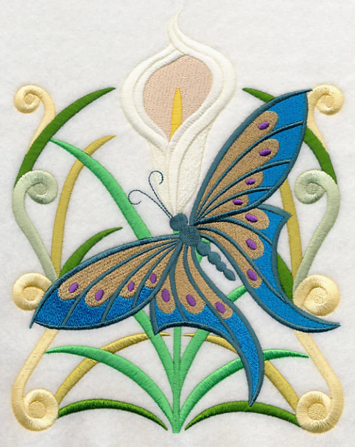 Art Deco Butterfly and Calla Lily - Image 5