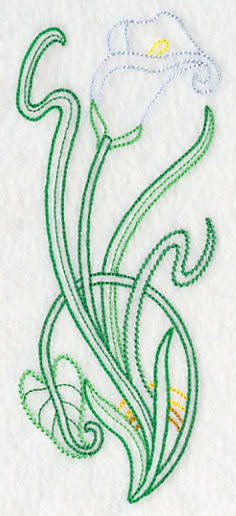 Art Deco Calla Lily - Vertical Border (Vintage) - Image 2