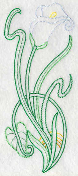 Art Deco Calla Lily - Vertical Border (Vintage) - Image 6