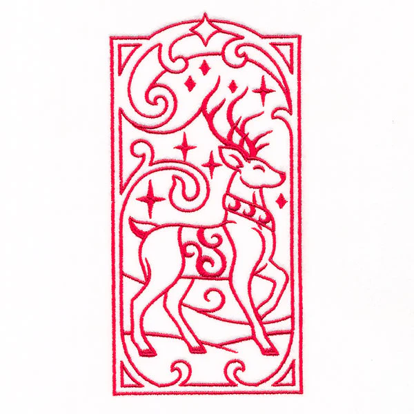 Art Deco Christmas - Reindeer 1 Panel - Image 3