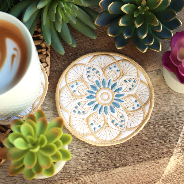 Art Deco Kaleidoscope Coaster (In-the-Hoop) - Image 6