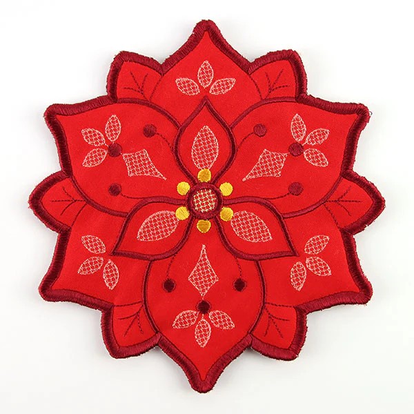 Art Deco Poinsettia Trivet (In-the-Hoop) - Image 2