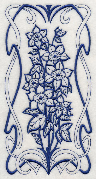 Art Nouveau Clematis (Bluework) - Image 2