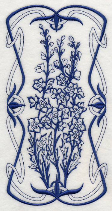 Art Nouveau Delphinium (Bluework) - Image 2