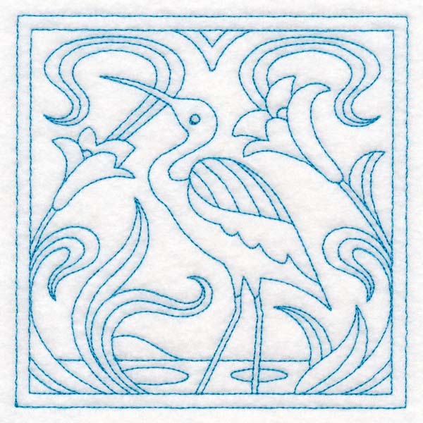 Art Nouveau Floral Quilting - Heron (Double Run) - Image 4