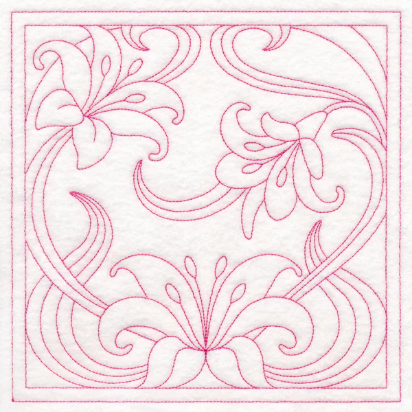 Art Nouveau Floral Quilting - Lily (Double Run)