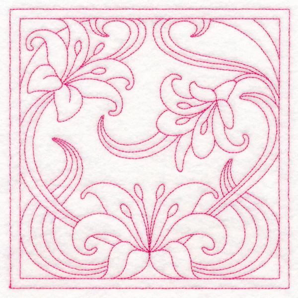 Art Nouveau Floral Quilting - Lily (Double Run) - Image 3