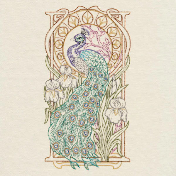 Art Nouveau Gilded Peacock - Image 2