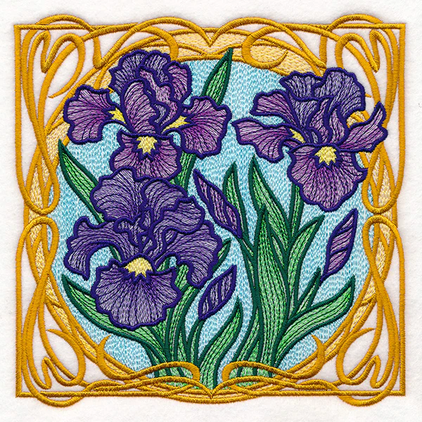 Art Nouveau Iris Bouquet - Image 2