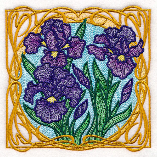 Art Nouveau Iris Bouquet - Image 4