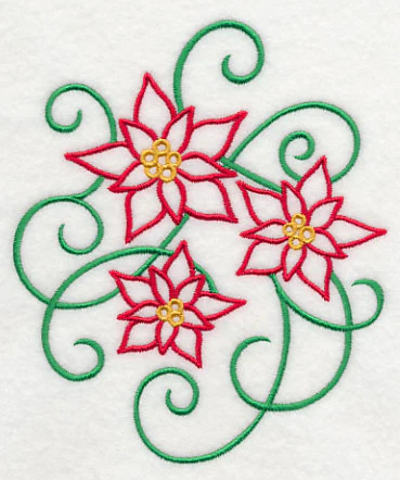 Art Nouveau Pretty Poinsettias - Image 2