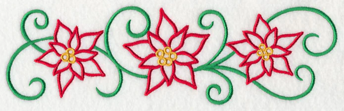 Art Nouveau Pretty Poinsettias Border - Image 4