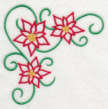 Art Nouveau Pretty Poinsettias Corner - Image 2