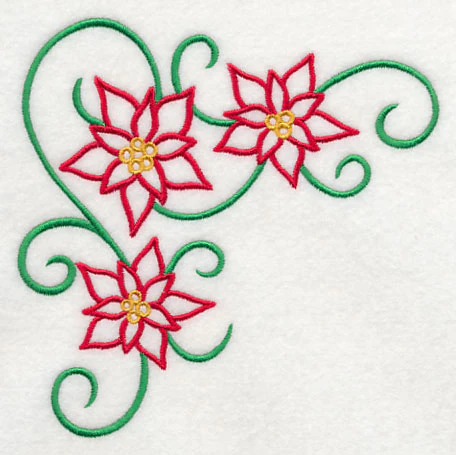 Art Nouveau Pretty Poinsettias Corner - Image 4