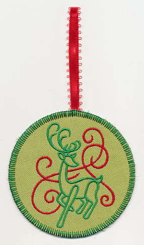 Art Nouveau Reindeer Ornament (In-the-Hoop)