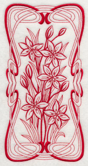 Art Nouveau Star of Bethlehem (Redwork) - Image 2