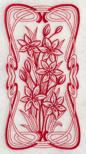 Art Nouveau Star of Bethlehem (Redwork) - Image 4
