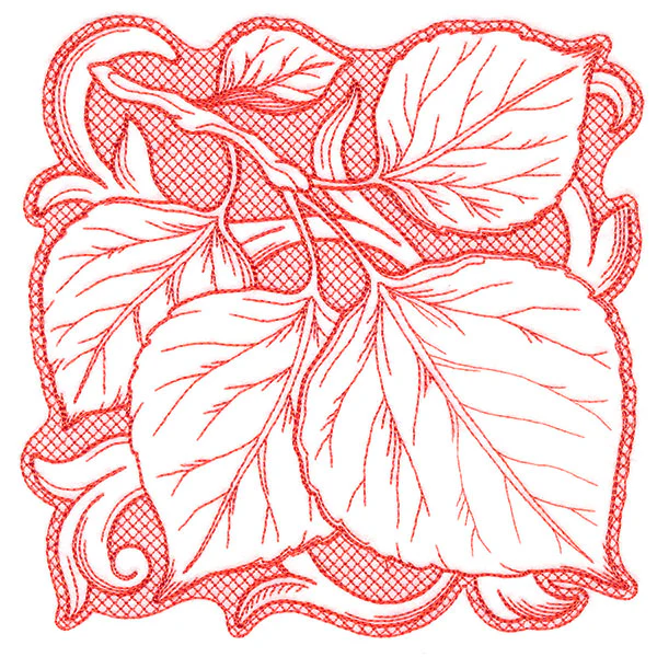 Aspen Leaves in Autumn Square (Trapunto) - Image 3