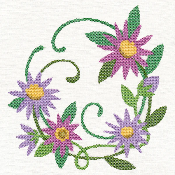 Aster Wreath (Cross Stitch) - Image 5