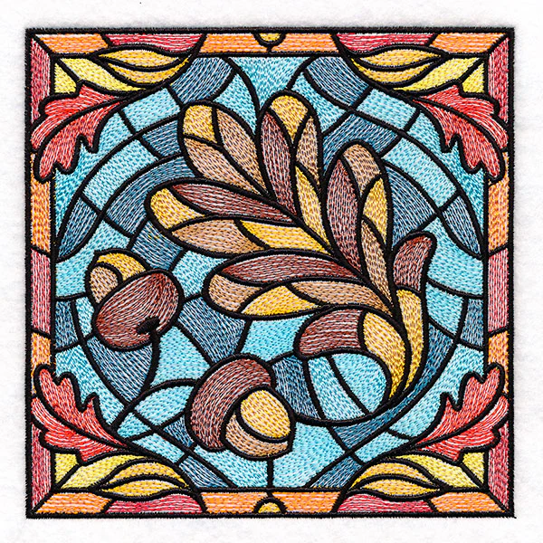Autumn Accents Stained Glass - Oak Leaf & Acorns - Image 5