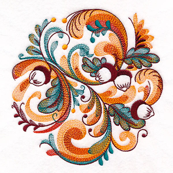 Autumn Acorns Rosemaling Circle - Image 3