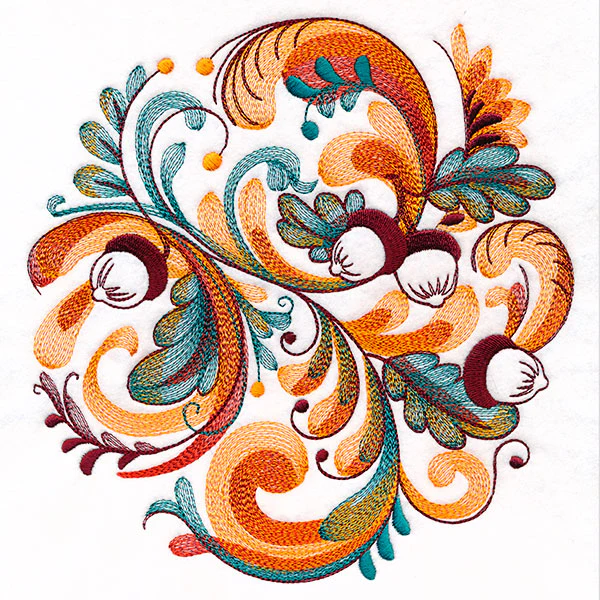 Autumn Acorns Rosemaling Circle - Image 5