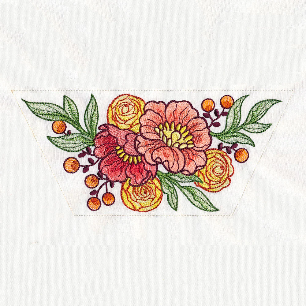 Autumn Blooms Half Hexagon Florals