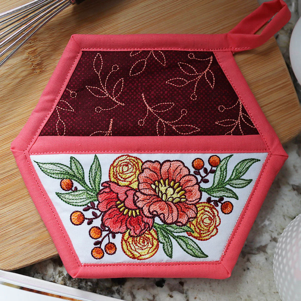 Autumn Blooms Hexagon Pocket Potholder - Image 8