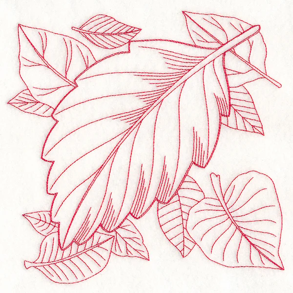 Autumn Bounty Quilting Square - Alder Leaf (Double Run) - Image 2