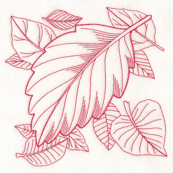Autumn Bounty Quilting Square - Alder Leaf (Double Run) - Image 3