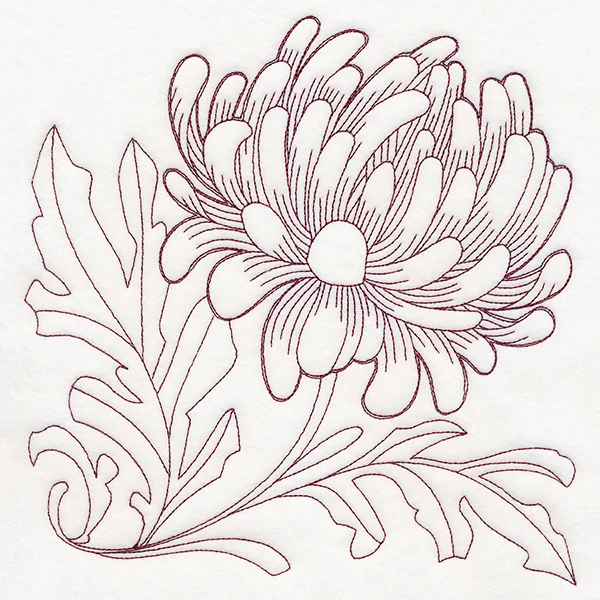 Autumn Bounty Quilting Square - Chrysanthemums (Double Run)