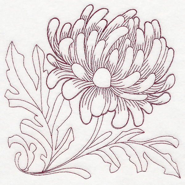 Autumn Bounty Quilting Square - Chrysanthemums (Double Run) - Image 2