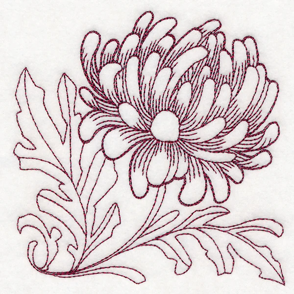 Autumn Bounty Quilting Square - Chrysanthemums (Double Run) - Image 5