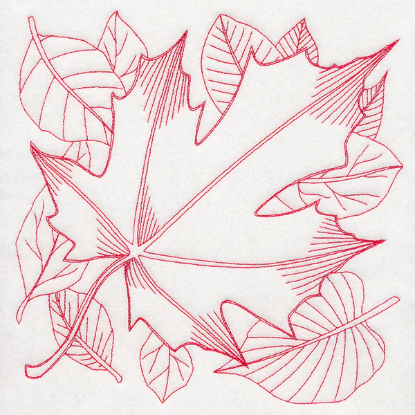 Autumn Bounty Quilting Square - Maple Leaf (Double Run)