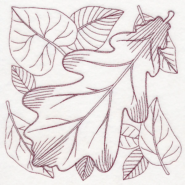 Autumn Bounty Quilting Square - Oak Leaf (Double Run) - Image 2