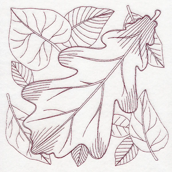 Autumn Bounty Quilting Square - Oak Leaf (Double Run) - Image 6