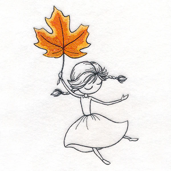 Autumn Breeze Beauty with Maple Leaf - Image 4