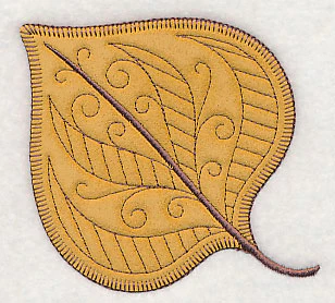 Autumn Cottonwood Leaf (Heirloom Applique) - Image 2