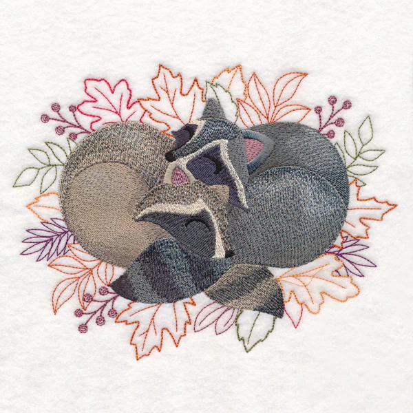 Autumn Cozy Cuddlers - Raccoons