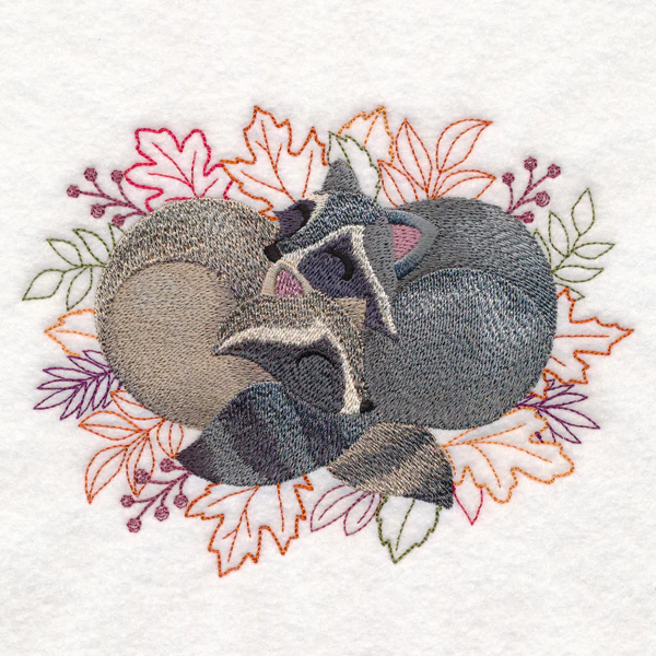 Autumn Cozy Cuddlers - Raccoons - Image 2