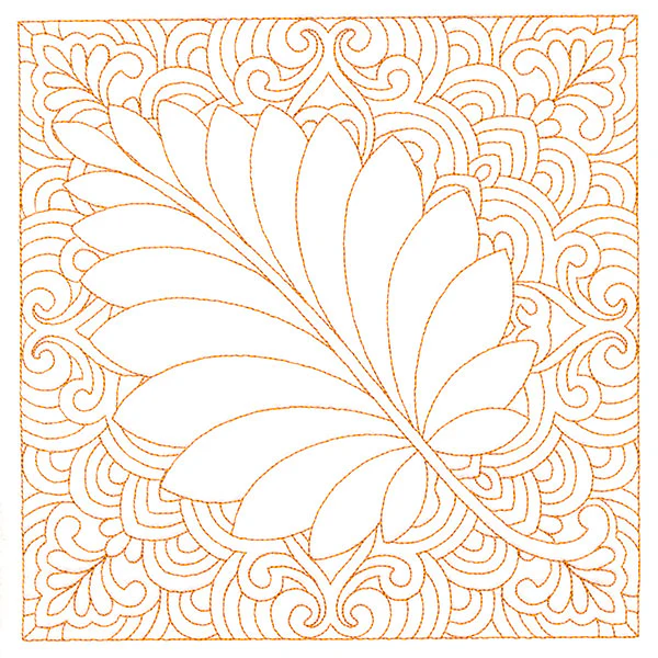 Autumn Delights Birch Leaf Quilting Square (Double Run)