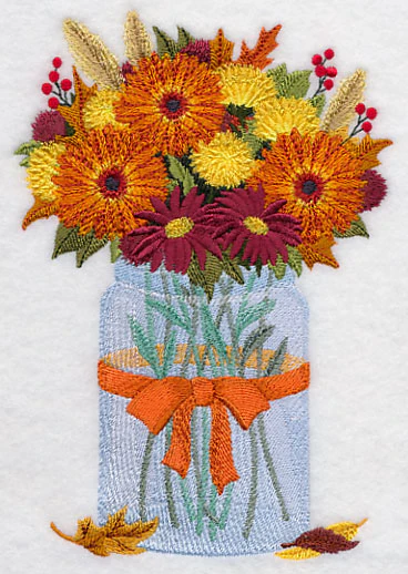 Autumn Flowers in Mason Jar - Image 4