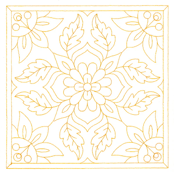 Autumn Kaleidoscope Quilting Square 1 (Double Run)