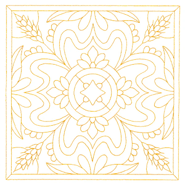 Autumn Kaleidoscope Quilting Square 4 (Double Run)