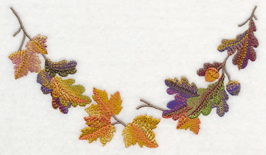 Autumn Leaves in Watercolor Neckline (V-Neck) - Image 2