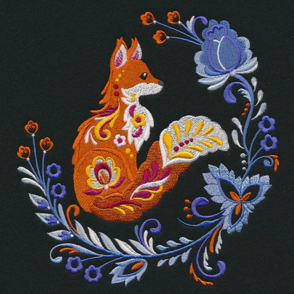 Autumn Rosemaling Fox - Image 2