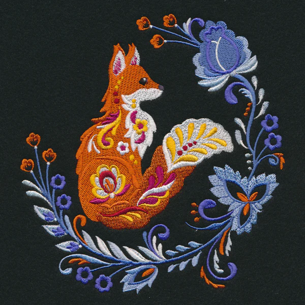 Autumn Rosemaling Fox - Image 3