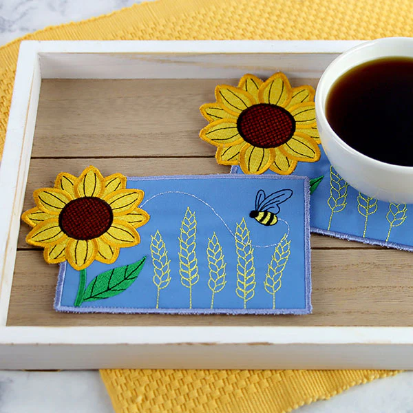 Autumn Sunflower Mug Rug (In-the-Hoop) - Image 4