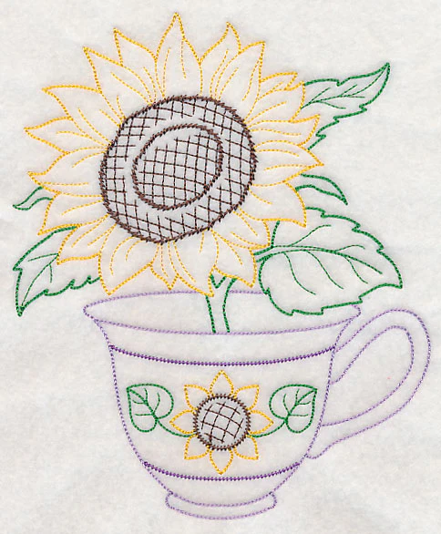 Autumn Sunflower Teacup (Vintage) - Image 5