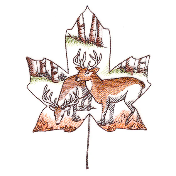 Autumn Woodland Deer Scene - Image 3